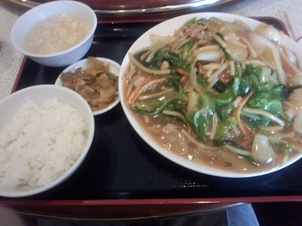銀座 新台北菜館 ランチ 日替り定食 五目かたやきそば