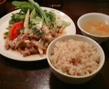 銀座 みなもと ランチ 生姜焼き 玄米
