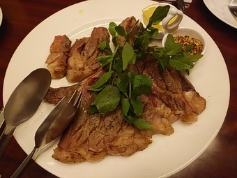 新橋 OSTERIA Pagina 夜コース Tボーンステーキ