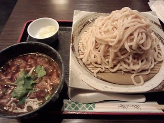 新橋 寿毛半 武蔵野うどん つけ汁鴨南蛮