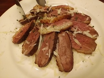 新橋 オストリアパージナ OSTERIA Pagina 夜コース 鴨肉リゾット