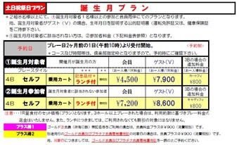 新千葉カントリー倶楽部 誕生月プラン