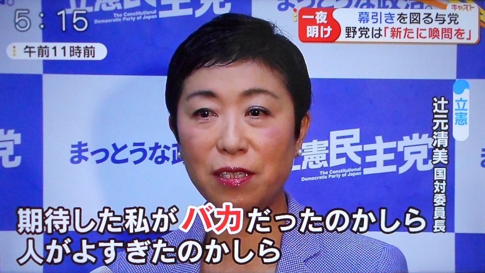 【動画】辻元清美「佐川ガンバレと期待した私が馬鹿だったのかしら？」
