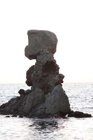 夕暮れの人形岩