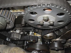 timing-belt-saturated-with-oil-leak-from-front-cam-seal-300x225