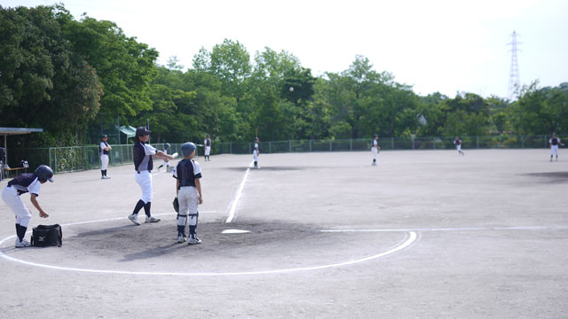 生馬学童野球クラブのシートノック