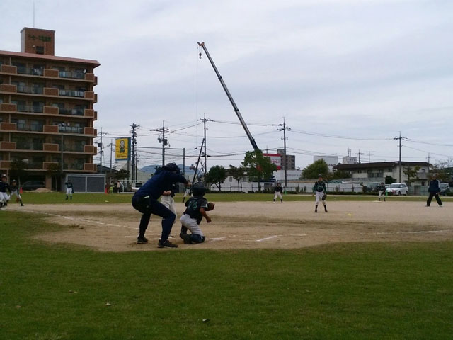 二試合目城東グリーンソックスのピッチャーけんしん