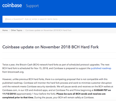 BCH coinbase