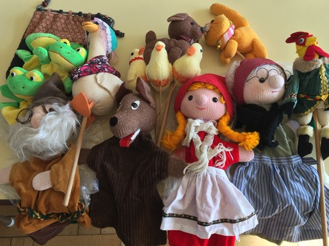 フランスアンティーク赤ずきんちゃんパペット指人形操り人形劇場紙芝居