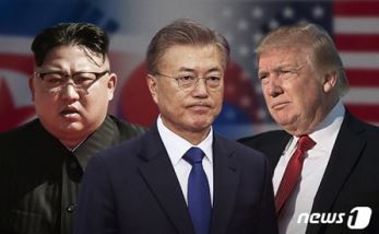 金正恩氏、文在寅氏、ドナルド・トランプ