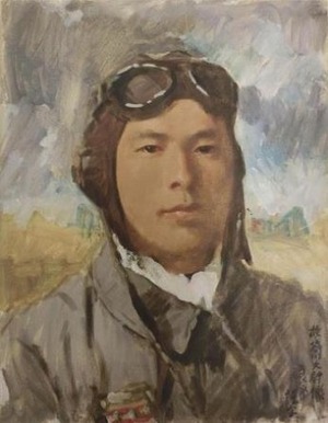 小磯良平 油彩肖像画「故谷川大尉像」
