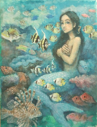 人魚」（個展「春の水辺」展示作品より・2） : ＜よたか堂