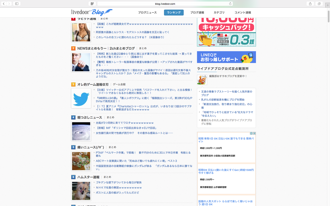どれも内容が酷似してるので、ランキングがまとめサイトでうめつくされる光景を見るたびに、妙に残念な気持ちになってしまう。