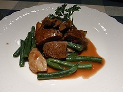 牛肉とインゲン豆