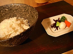 松茸ごはん 漬物