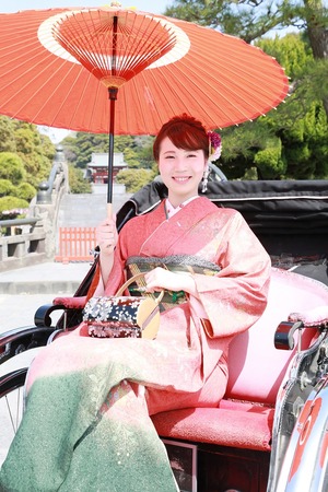 成人式前撮り人力車ロケーション写真
