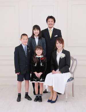 鎌倉小学校入学家族写真