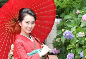 鎌倉成人式振袖紫陽花ロケーション写真