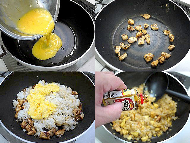 s-残った蒲焼のたれで鶏焼き飯4