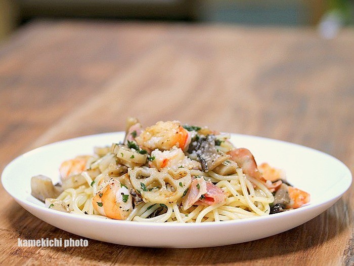 s-海老のチーズパスタ1