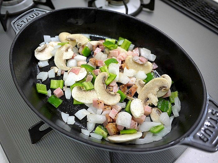 s-オーバルホットプレートで「海老カレーピラフ」4
