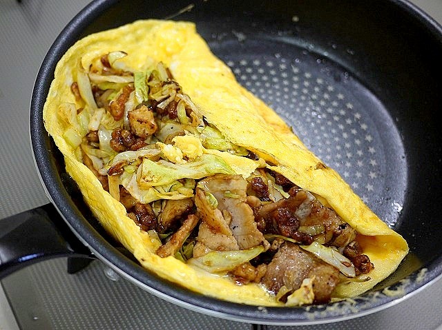 s-豚バラ肉とキャベツのオムレツ7