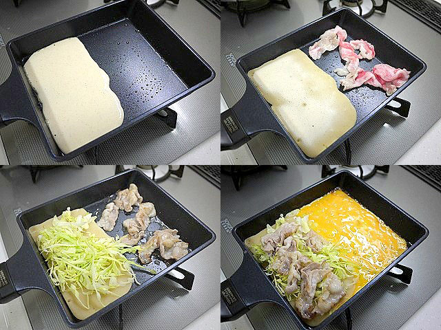 s-玉子焼き器でとんぺい焼き4