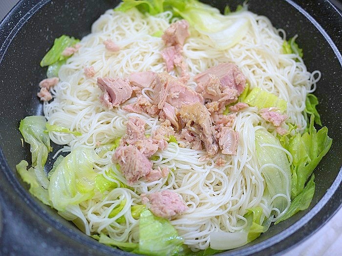 s-ツナとレタスの素麺炒め8