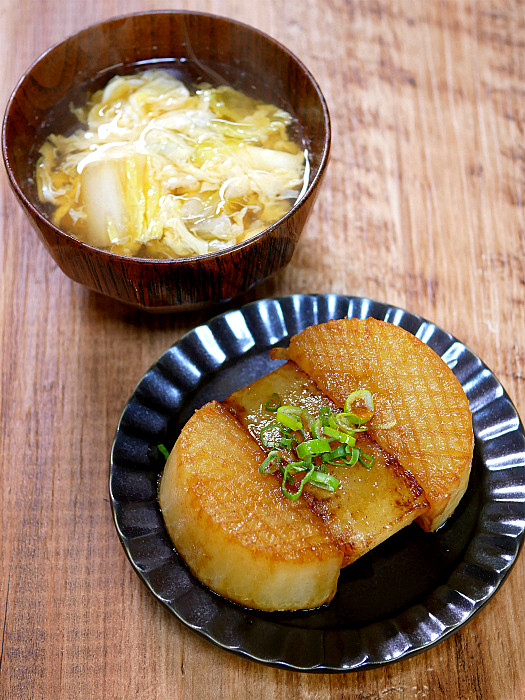 s大根ステーキと大根スープ(縦)