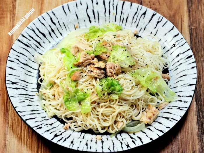 s-ツナとレタスの素麺炒め2