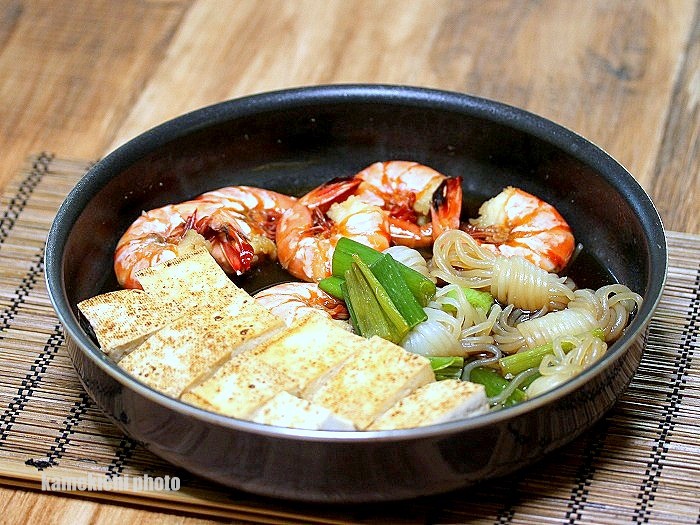s-やっぱり器に盛ったほうが「海老のすき煮」1