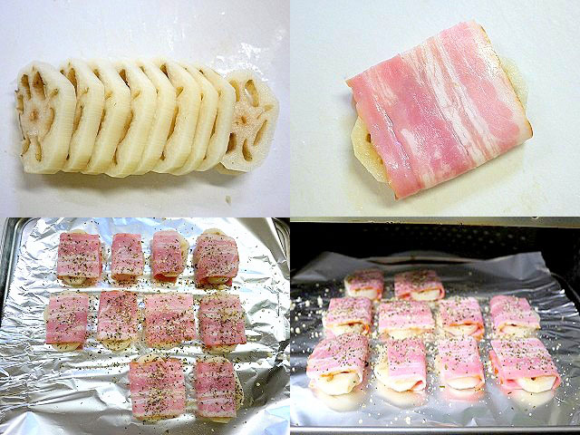 s-蓮根のベーコンチーズ焼き4