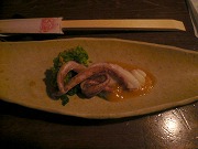 烏賊と菜の花の酢味噌がけ