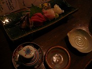 お造り(青柳、マグロ、鯵、あと2種忘れました・・)