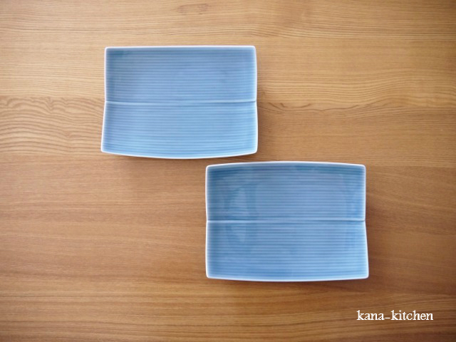 白山陶器　長方皿　ブルー　グレイ　大2 中2 小2 セット　角皿 白山陶器 長方皿 ブルー グレイ 大2 中2 小2 セット 角皿