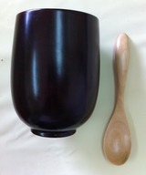 無地の茶さじと湯呑