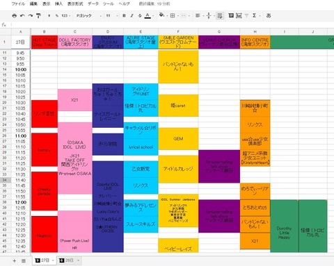 Tif13 物販タイムテーブルexcel版共同編集のお願い だいひょー 幹線空港blog