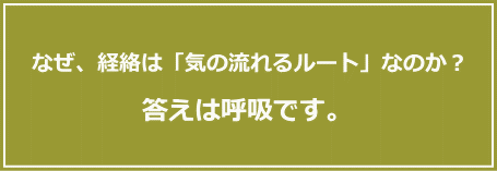 なぜ経絡は気の流れるルートなのか