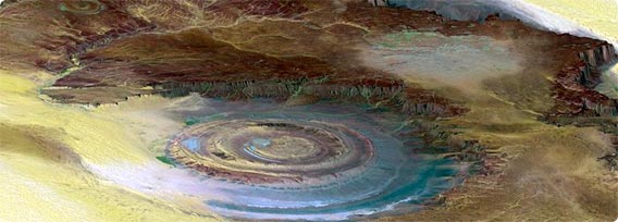 サハラ砂漠にぽっかり開いた巨大な地球の眼「リシャット構造」