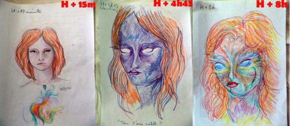 LSDを服用すると描く絵にどのような変化が起きるのか？自ら服用し自画像を描く実験を行った女性