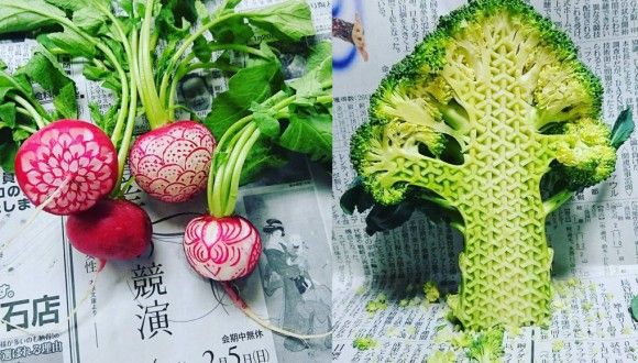 まるで切子細工のよう！日本人アーティストによる野菜と果物の彫刻が次世代型カービングと海外で絶賛