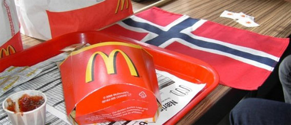 ノルウェーでマックを食べたら1回平均1800円。通貨レートでみるマクドナルドの価格ランキング