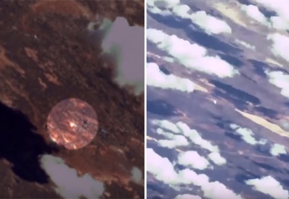 複数の人工衛星が個別に撮影した静止画を組み合わせて作り上げた宇宙船ソユーズ打ち上げの動画