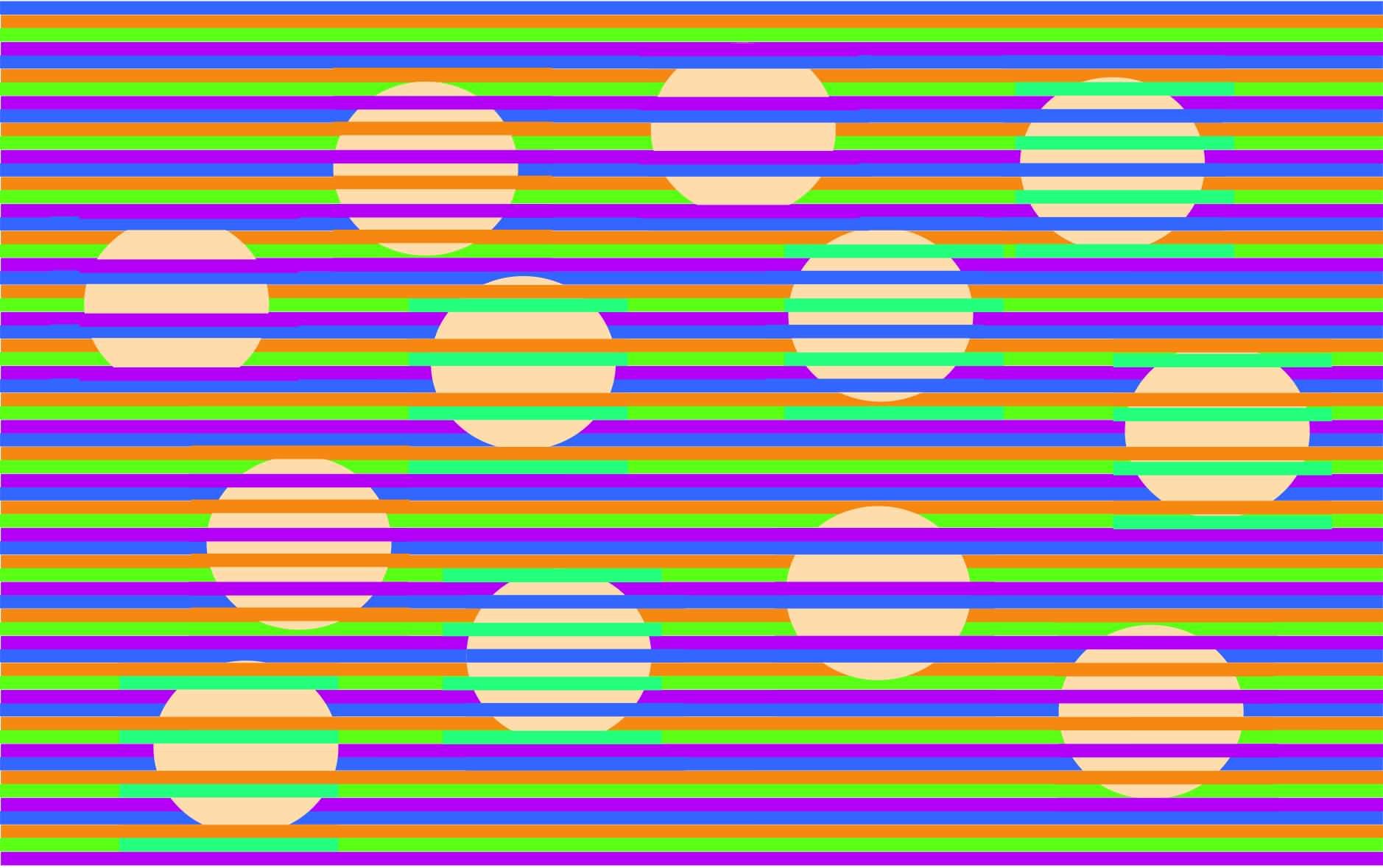 この円すべてがどれも同じ色だと！？色の同化や対比で違った色に見える「ムンカー錯視」の新作