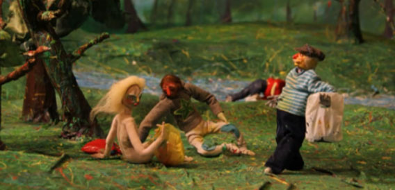 エドゥアール・マネの絵画「草上の昼食」を人形劇アニメーションに