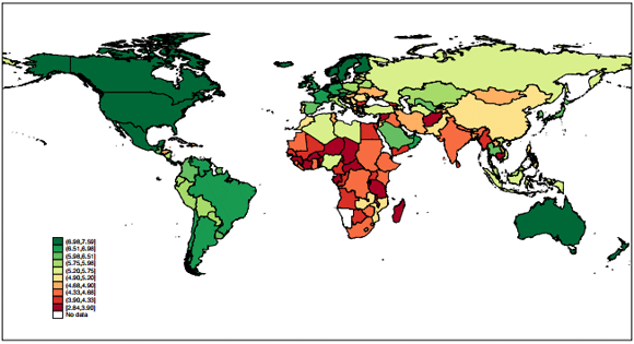 2015年度版世界の幸福度ランキング、1位はスイス、日本は46位