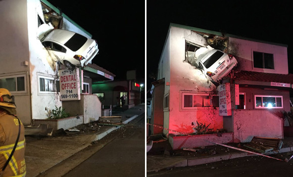 そんなに歯医者が憎いのか？2階にある歯科医院に突っ込んできた車（アメリカ）