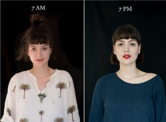 人は朝と晩でどう変わる？12時間後同じ人を撮影してその外見の変化を比較するプロジェクト