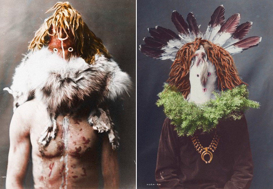 インディアン「ナバホ族」が治療の儀式を行っている約100年前の写真をカラー化