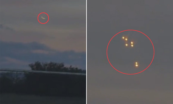 ウクライナで「フォーメーションA！」的な編隊を組んだ謎の発光物体が目撃される